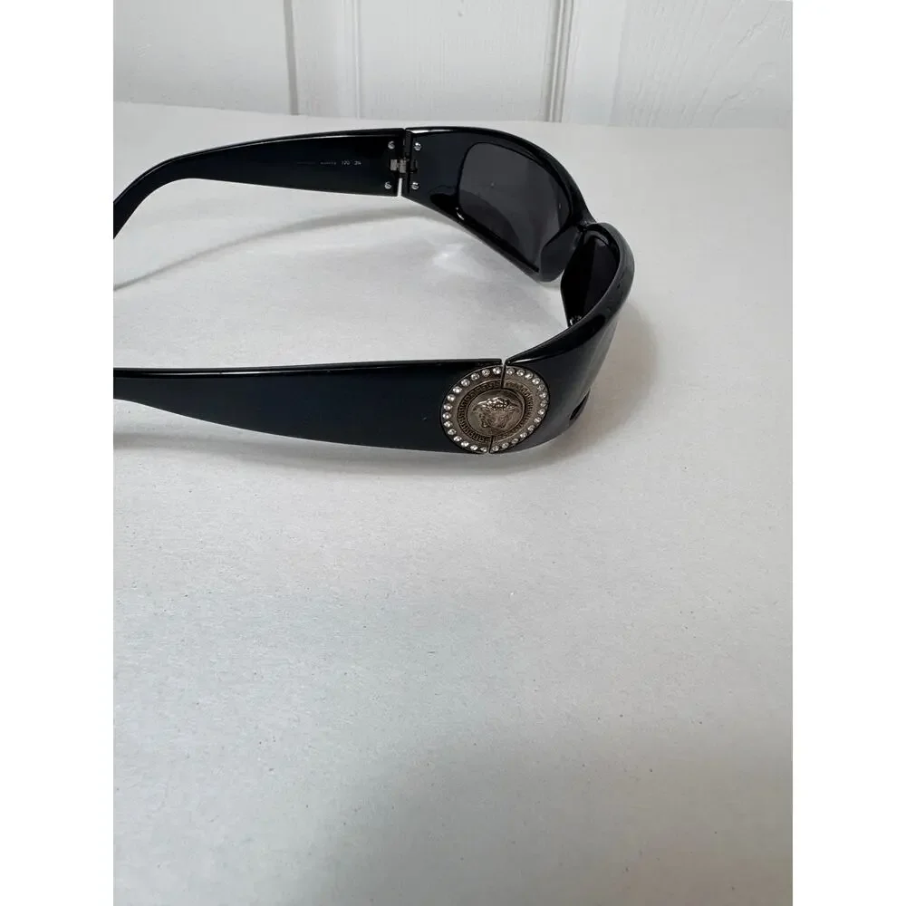Versace Sunglasses Black Silvercoin Medusa Swarovski Crystals